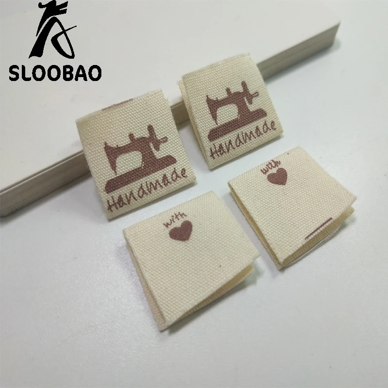 Sloobao 100 шт ручная работа с любовью хлопковые бирки с принтами основной ярлык для одежды Одежда Флаг аксессуары-бирки