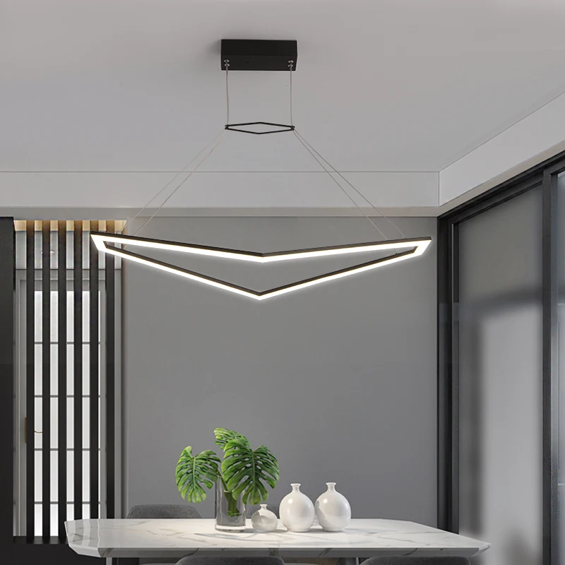 

VEIHAO Black/white modern led pendant chandelier lighting living restaurant kitchen meeting room interior lighting chandelier