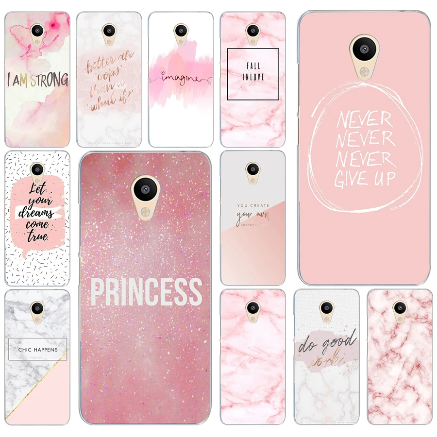 

70AD Chic Pink Marble Pretty design Hard Transparent Cover Case for Meizu M2 M3S M3 M3S M5S Mini M3 note M5 M6 M6 note U10 U20