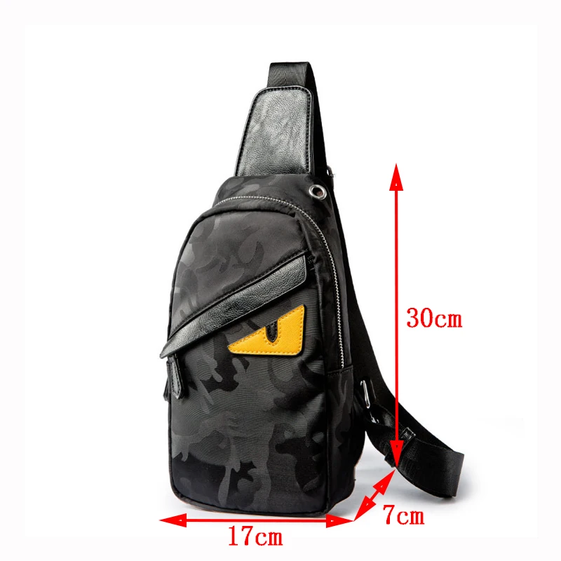 الرجال حقيبة صدر للرجال أزياء الرجل Crossbody حقيبة النايلون ماء عارضة حقيبة ساع متعددة وظيفة التمويه السفر حقائب كتف