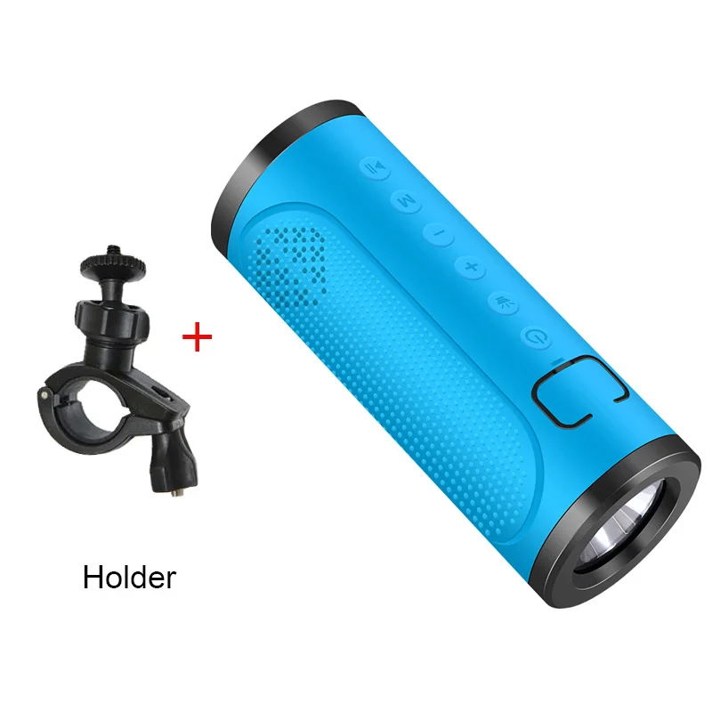 12 Вт супер бас открытый автомобильный Велосипед Bluetooth динамик 5000 мАч power Bank портативная 3D Беспроводная стереоколонка с микрофоном Светодиодная лампа - Цвет: Blue with Holder