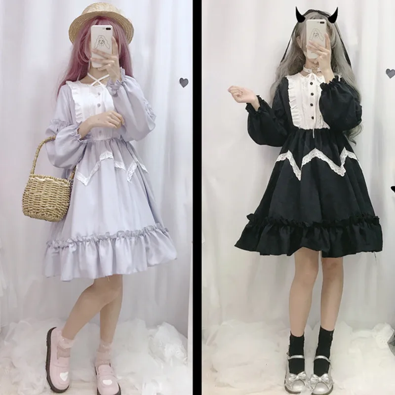 LISM Summer Japanese Lolita Vintage Dress Female Soft Girl Wind Cute Fungus Lace Short Sleeve -Zentai shop online HTB1dDGPXBGE3KVjSZFhq6AkaFXaT.jpg