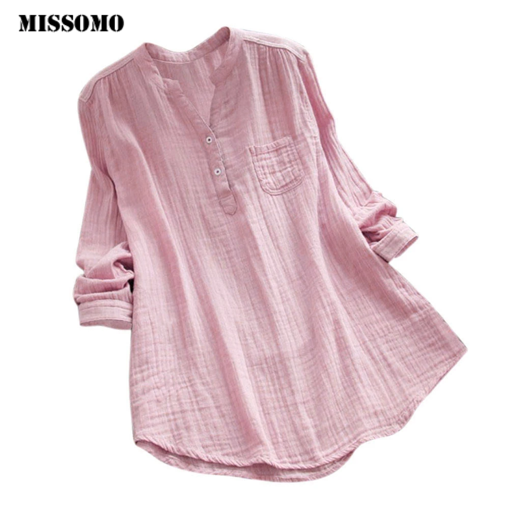 

MISSOMO Clothes woman shirts casual Long Sleeve Casual Loose Tunic Tops Shirt shirt lady blusas Elegant Korean 2019