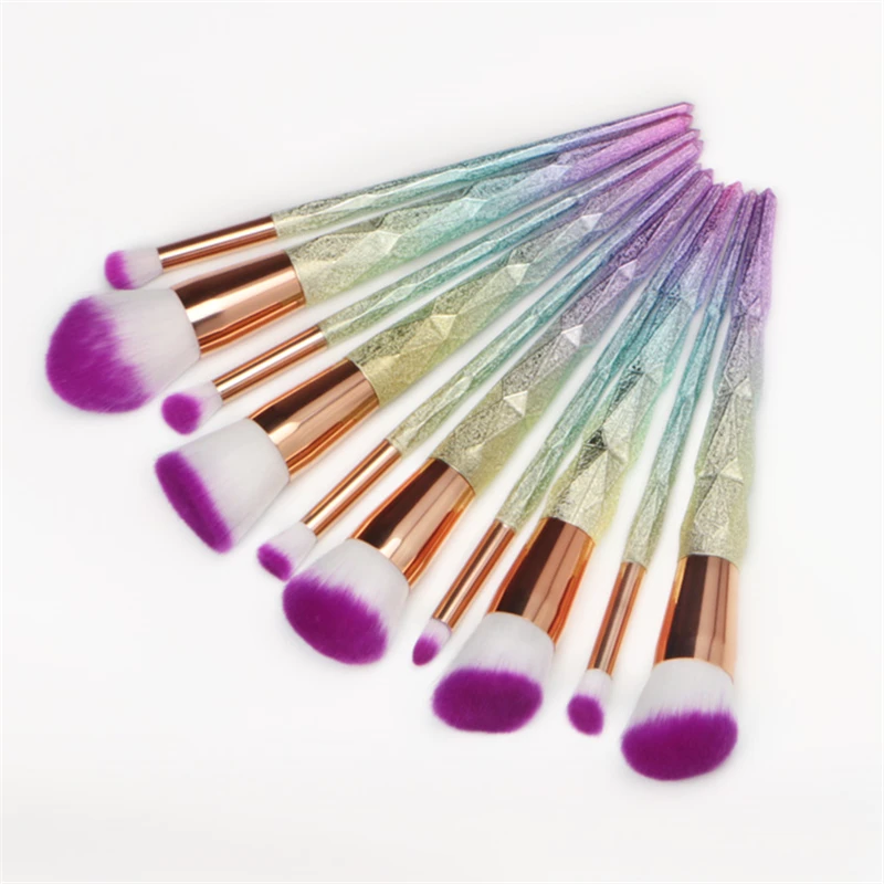 11PCS Makeup Brushes Set with Colorful Fish Tail Handle, Foundation Eyebrow  Eyeliner Blush Cosmetic Concealer Brushes Women Christmas Gift Ideas