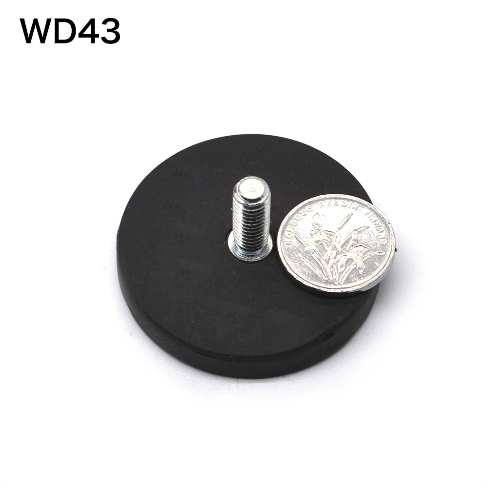 Rubber Coated Male Thread Pot Magnet 43mm x 6mmAnti Scratch Paint Protection Rubber Coated Male Thread Pot Magnet 43mm x 6mmAnti Scratch Paint Protection