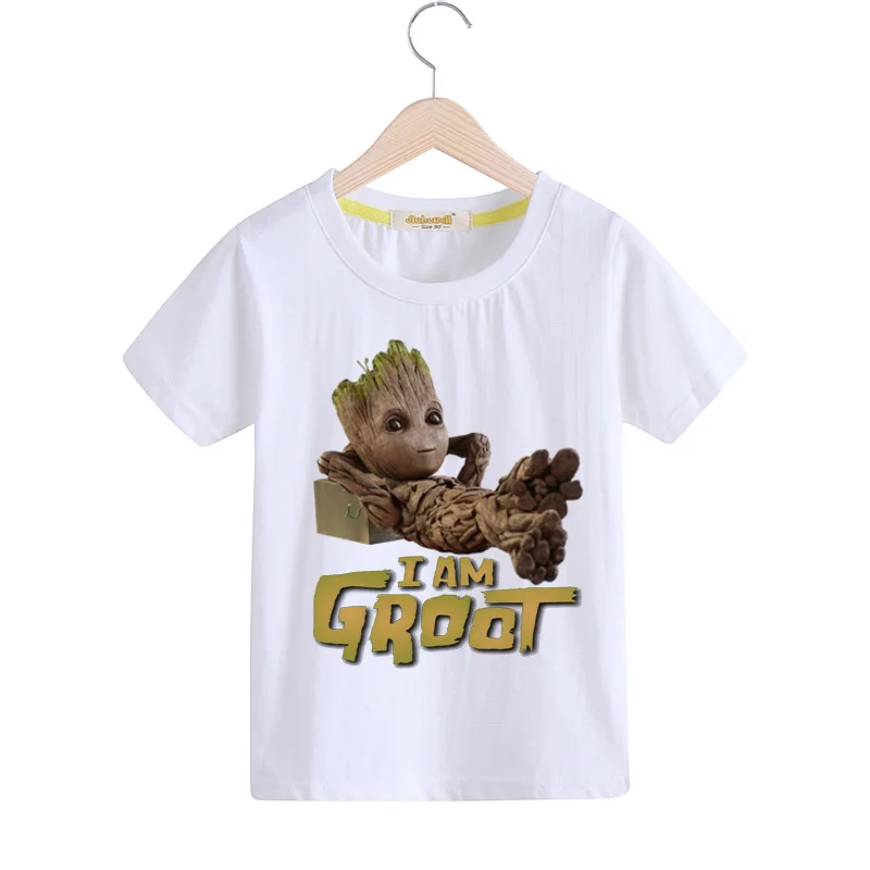 Child Boys Summer Baby Groot Tshirts Kids 2019 Short Sleeve Tees Top Clothes Girls White Casual Cartoon T Shirt T-shirts TX146 (5)