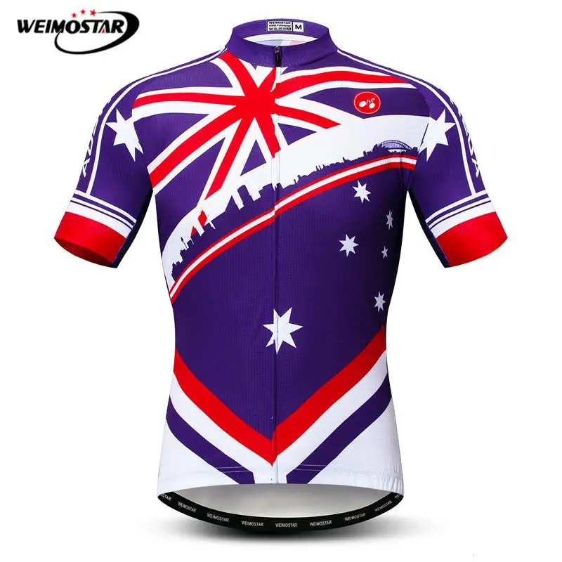 Weimostar Australia Team Cycling Jersey Men Summer Cycling Shirt Sport