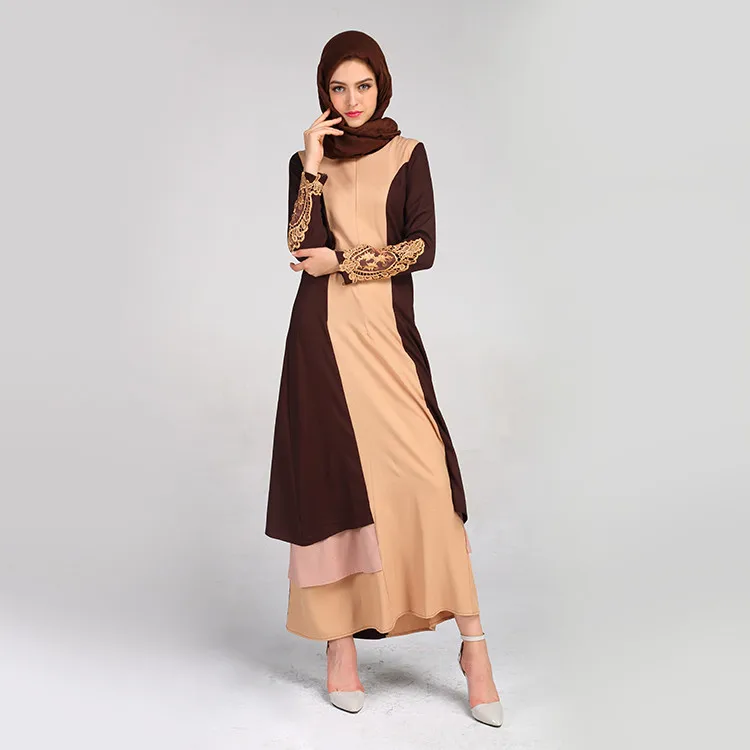 Мода плюс размеры исламская костюмы мусульманских турецкие платья лето печати трубы рукавом вышивка Элегантный свободное платье L411A