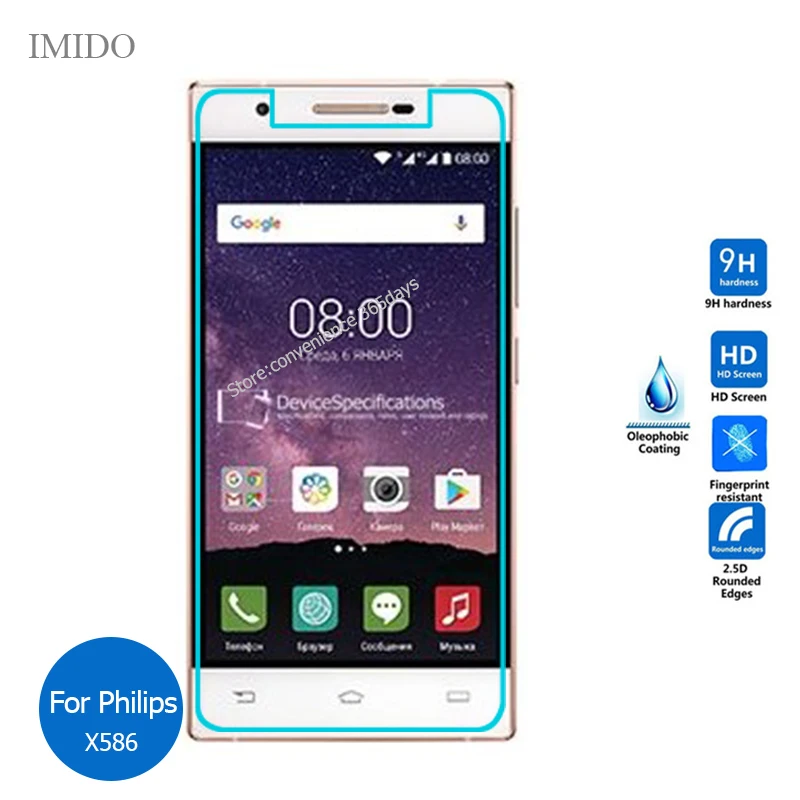 

For Philips X586 Tempered Glass Screen Protector 2.5 9h Safety Protective Film on X 586