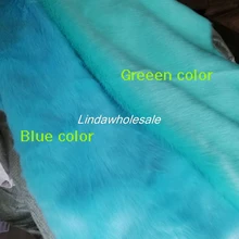 Хорошее качество синий зеленый цвет фетровая ткань, ворс 3 см плюшевый Лисий мех одежда материалы, искусственный мех Ткань, 170 см X 45 см(половина ярда)/шт