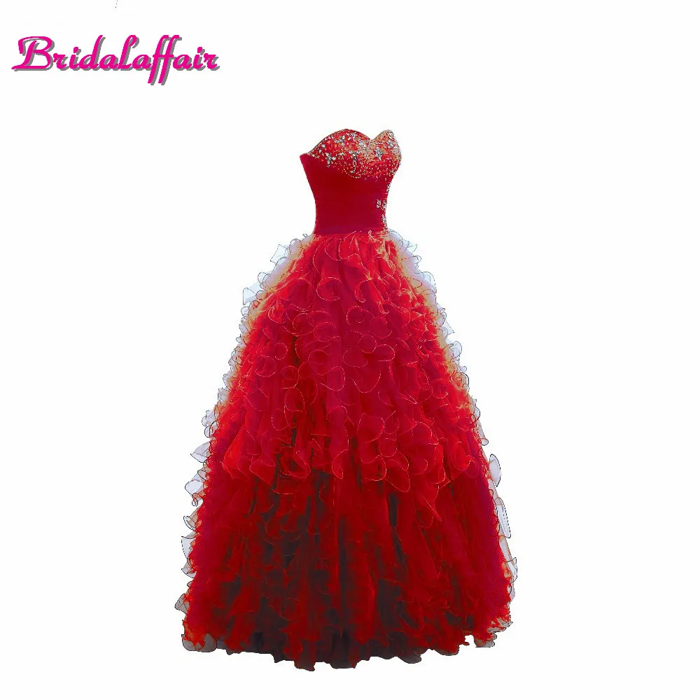 Bridalaffair настоящая фотография Синий прозрачности с украшением в виде кристаллов бальный наряд Пышное Платье молодая девушка из бисера 15 лет Вечерние вечернее платье