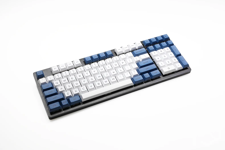  dsa white blue colorway Dye Sub Keycap Set PBT plastic for keyboard gh60 xd60 xd84 cospad tada68 rs