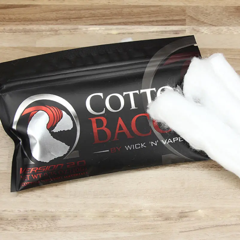 Черный Bacon хлопок BACON V2 2,0 от Wick 'N' Vape органический впитывающий материал Prime для RDA RBA Vape1 органический хлопок - Цвет: Черный