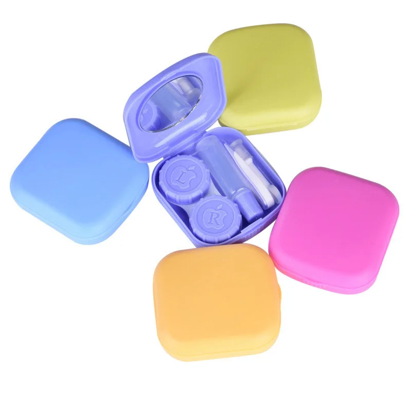Portable Mini Contact Lens Case Box Travel Kit With Mirror Lenses