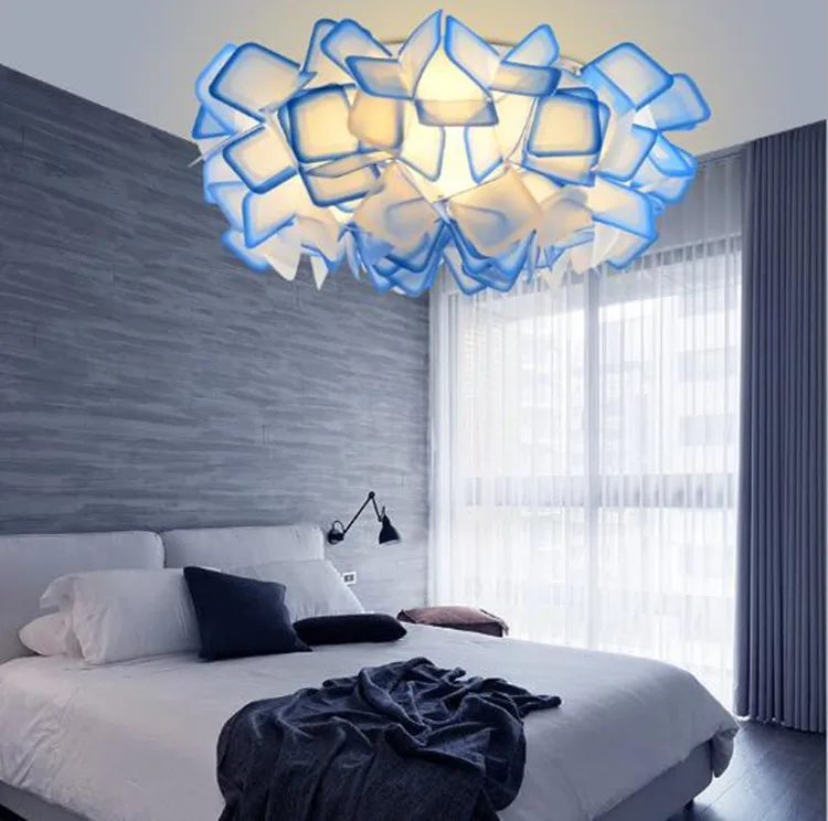 Дизайнерский подвесной светильник Clizia, скандинавский цветной акриловый цветок, ПП светодиодный подвесной светильник, светильник для спальни