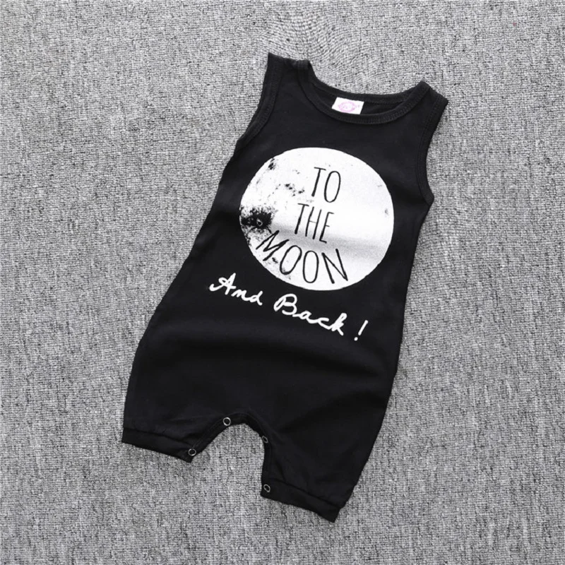 

2019 Nununu Baby Boys Girls Rompers NO SLEEP Infant Clothes Newborn To The MOON Jumpsuit Sleeveless Onesie Summer Toddler Outfit