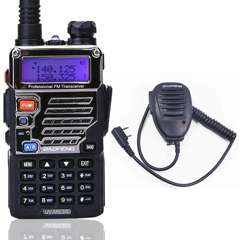 Baofeng UV-5RE 8 Вт иди и болтай Walkie Talkie профессиональные CB радиостанция баофэн UV5RE трансивер VHF UHF Портативный охоты Ham радио - Цвет: add speaker Mic