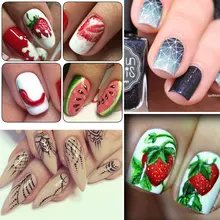 12/18 листов/Набор рождественских наклеек для ногтей с красочными фруктами, переводные наклейки для ногтей, цветочные геометрические маникюрные обертывания, Декор