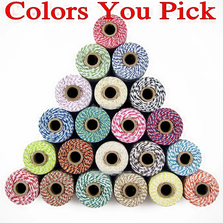 

5 Spools (110yard/spool) Pick Your Colors Pink Blue Black Orange Green Red Gold Silver Cotton 12 ply Bakers Twine String Cords