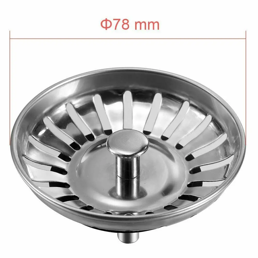 Stainless Steel Kitchen Sink Strainer Stopper Sewer Waste Plug Sink Filter Bathroom Hair Catcher Kitchen Accessories