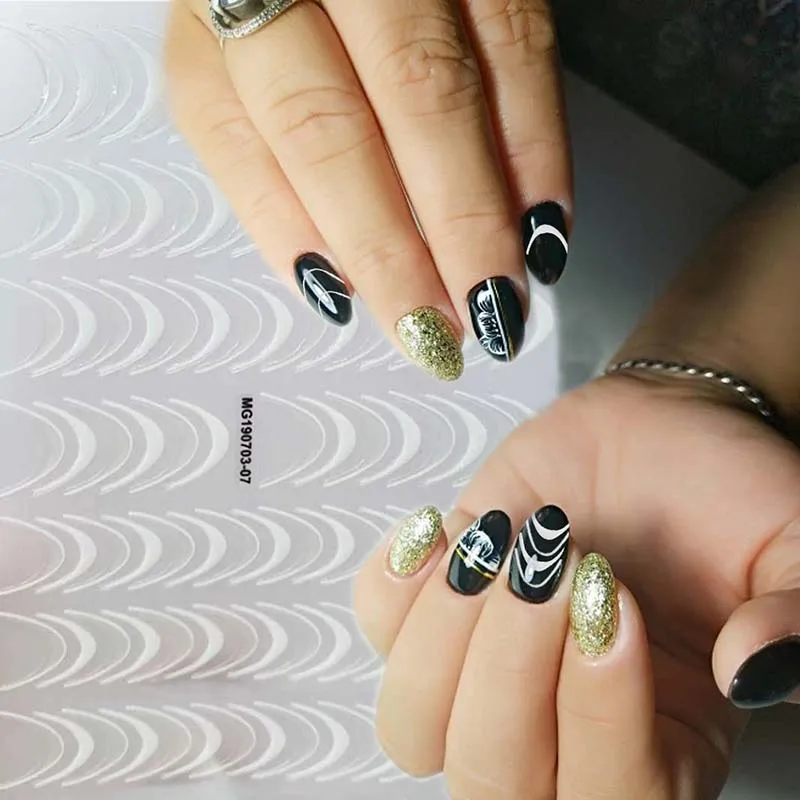 

1pc Fashion Crescent Nail Design Water Transfer Slider For DIY Manicure Nail Art Decoration Nail Sticker