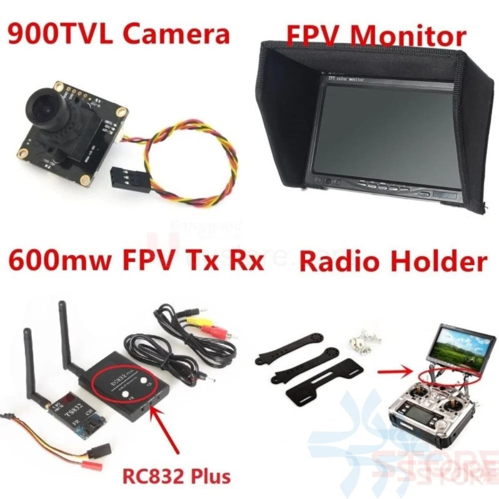 Радиоуправляемая Система FPV 900TVL камера + 5 8 ГГц 600 мВт 48CH VTx VRx 800x480 HD Снежный монитор
