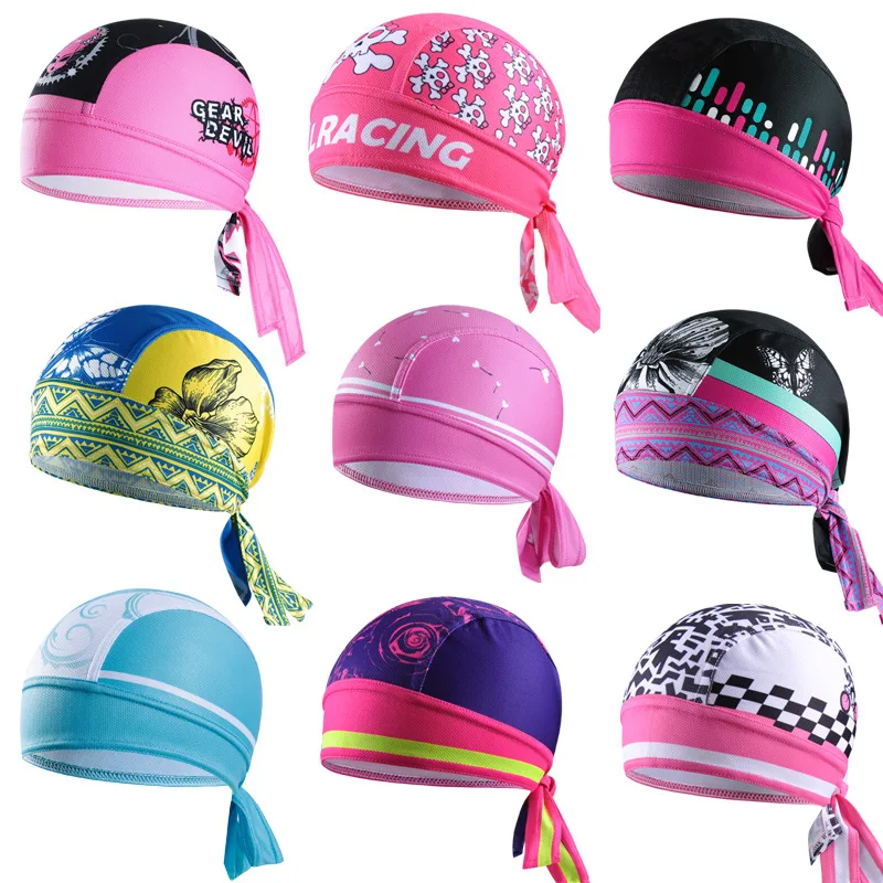 Q372 Cycling Headwea Hat Function Women Bike Bicycle Hat Headscarf Cycling Cap Bandana Hood MTB Headband Skull Pirate Head Scarf