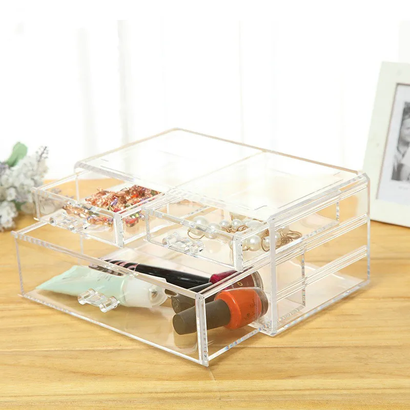 

YINUO 2018 New Drawer Type Tabletop Makeup Receiving Box Acrylic Transparent Multi-function Receiving Storage Boxes & Bins