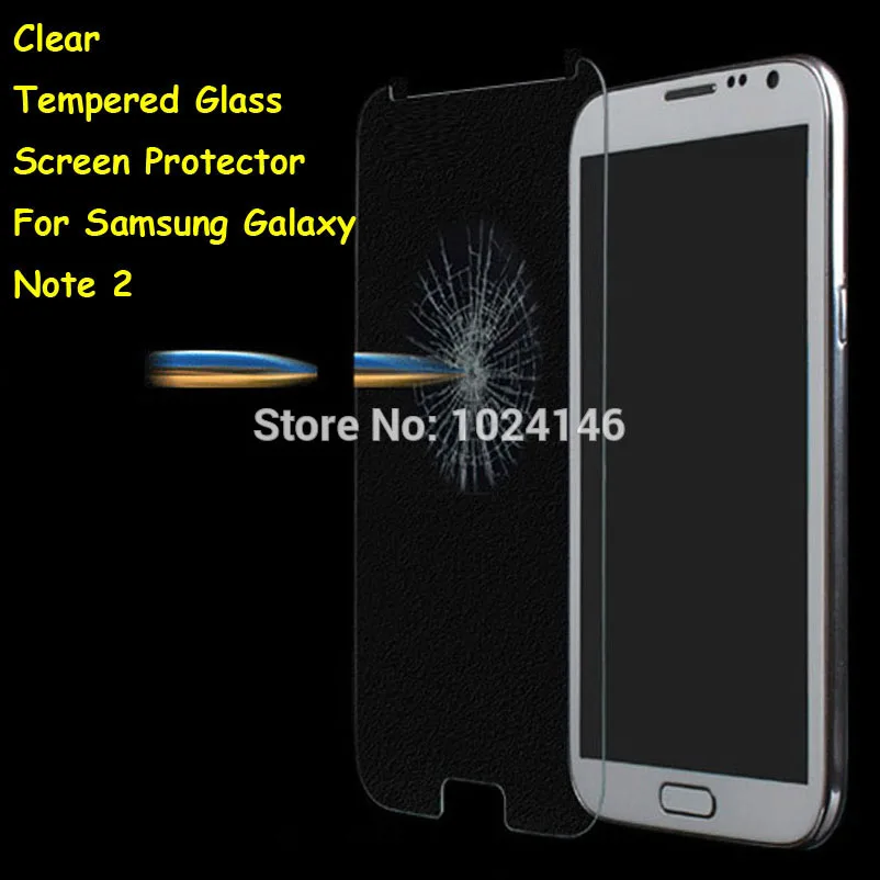

For Samsung Galaxy Note2 Note 2 II N7100 5.5" Clear Tempered Glass Screen Protector Ultra Thin Explosion-proof Protective Film