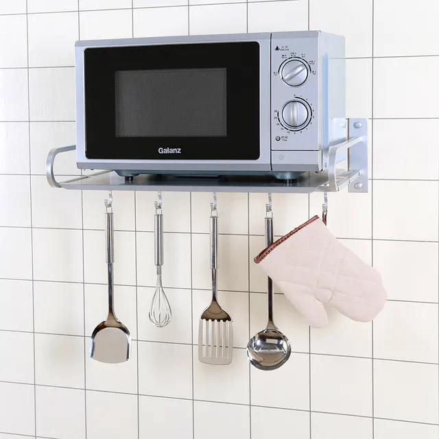 Microwave Oven Shelf Bracket Wall Multifunctional E Microwave Oven Shelf Bracket Wall Multifunctional E Aluminum Kitchen Racks Storage Rack Electric Supplies