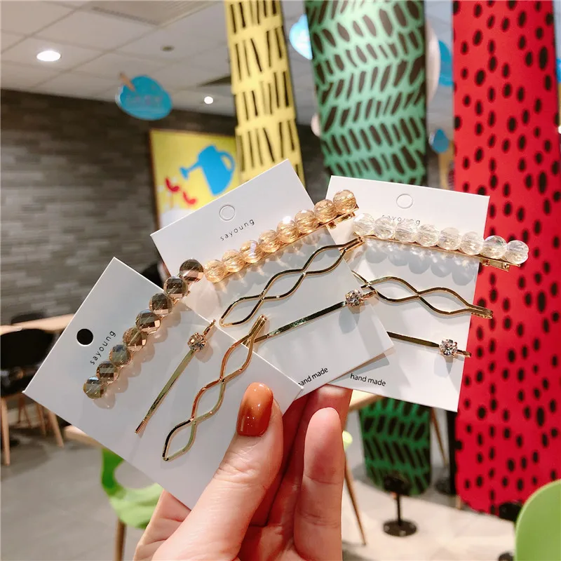 

3pcs Full Crystal Rhinestones Pearl Ball Alloy Hairpins Sets Hair Accessories Hair Clips For Women Barrettes Hairgrips