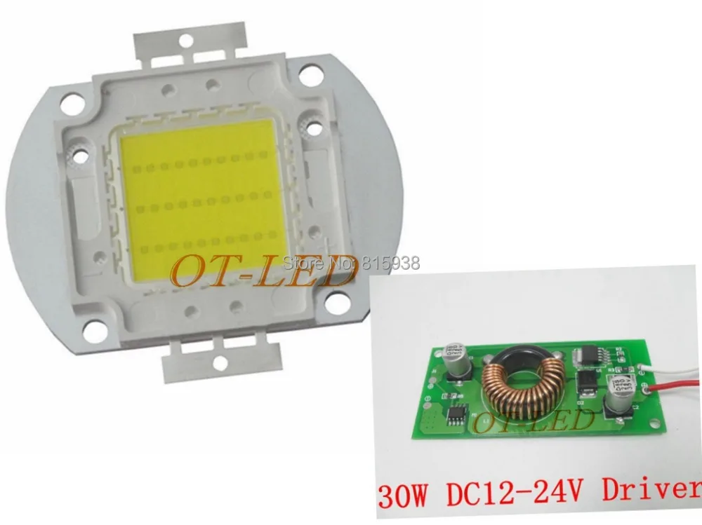 

Freeshipping!1 set 30W LED Integrated High power LED Chip White/Warm white 1000mA 30-36V +30W DC12-24V Input LED Driver