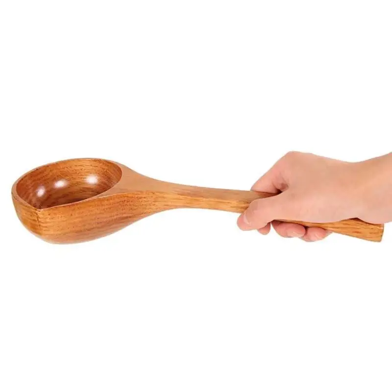 1pc Wooden Spoons Large Wood Soup spoon Ladle Long Handled Eco friendly
