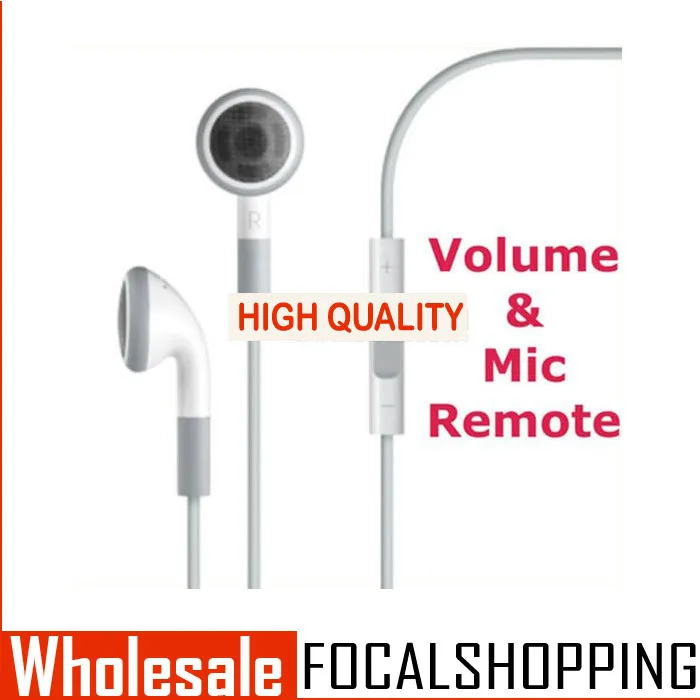 DHL Free Shipping Wholesale For iPhone Earphone with MIC Remote and Volume Control Headset for iPad iPod | Электроника