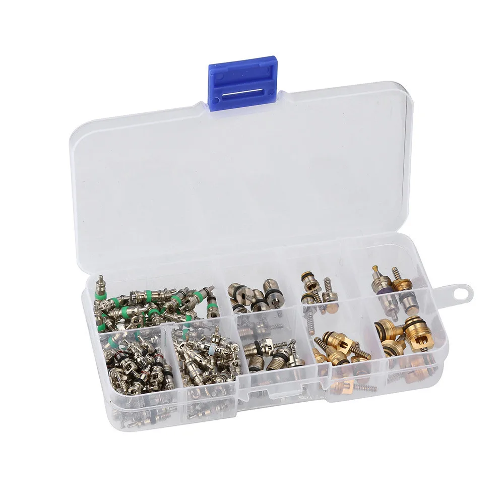 

2019 New Multifunction134 Pcs Assortment A/C Schrader Valves R134a Kit Of 11 Kinds Of AC Valve Cores