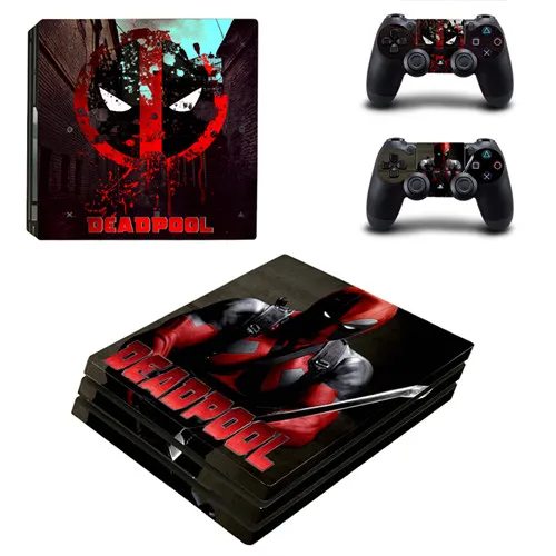YSP4P-1596 Фильма «Дэдпул»; рубашки PS4 Pro кожи Стикеры для sony Игровые приставки 4 консоль и контроллеры PS4 Pro кожи Стикеры s виниловая наклейка - Цвет: YSP4P-1596