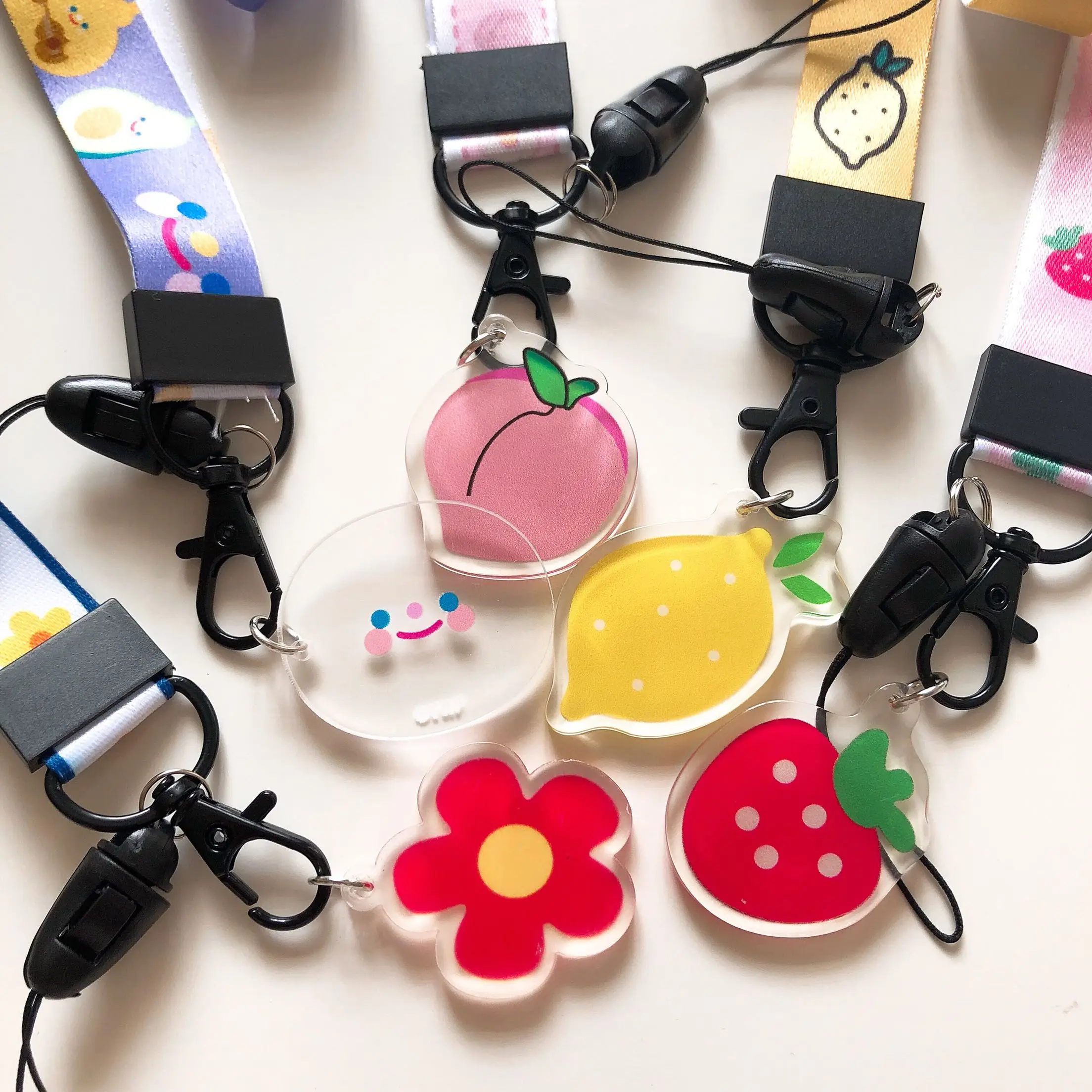 Cute Student Card Set Lanyard Small Fresh Flower Lanyard Phone Case Lanyard