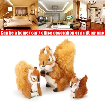 

3 Sizes Lovely Animals Soft Cute Simulation Squirrel Fur Plush Kids Toys Home Decorations Interesting Birthday Gift For Children