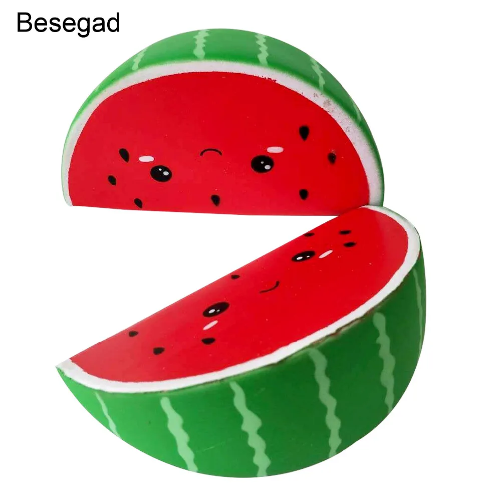 

Besegad Cute Kawaii Squishies Anti Stress Watermelon Slow Rising Squeeze Squishy Toys for Kids Adults Relieves Stress Anxiety