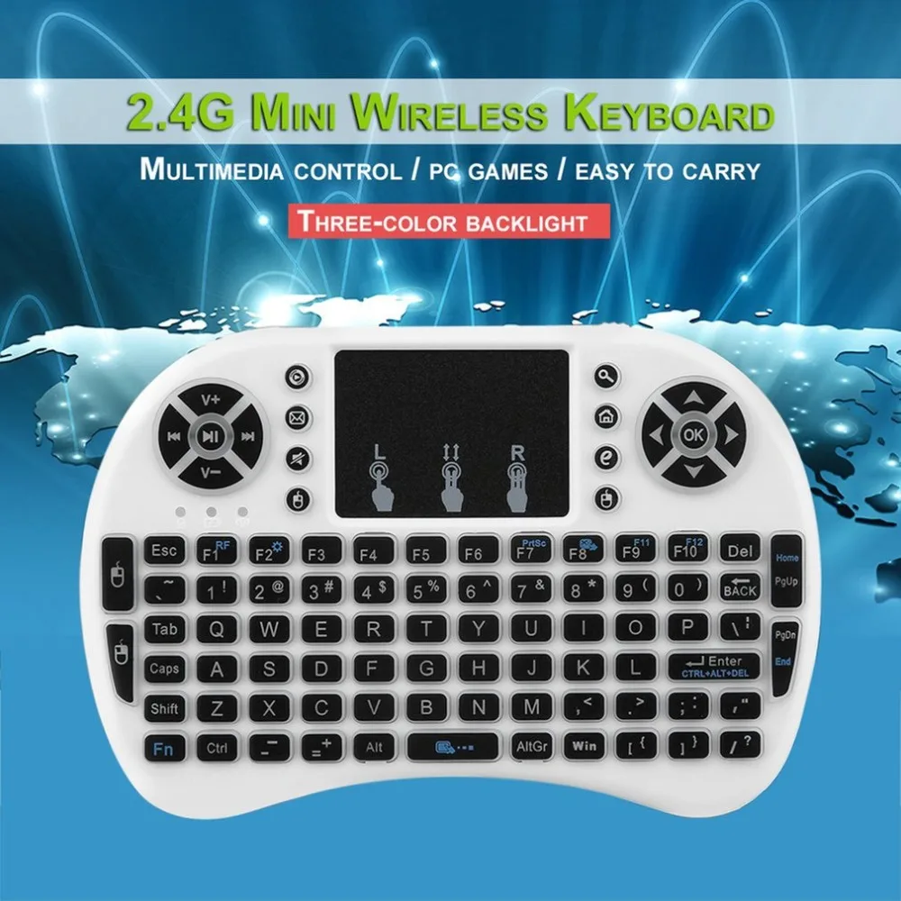 Беспроводная мини-клавиатура с подсветкой 2,4 GHz Air mouse с подсветкой сенсорная панель для Android tv BOX