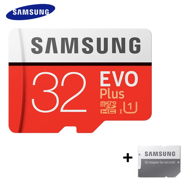 Карта памяти SAMSUNG Micro SD card Карты Памяти EVO+ Плюс 256 ГБ 128 ГБ 64 ГБ 32 ГБ 16 Г Class10 TF Карта C10 sim-карты 100 МБ/С. SDHC/SDXC UHS-I128gb micro sd 128 ГБ - Емкость: MC32G-W-SDadapter