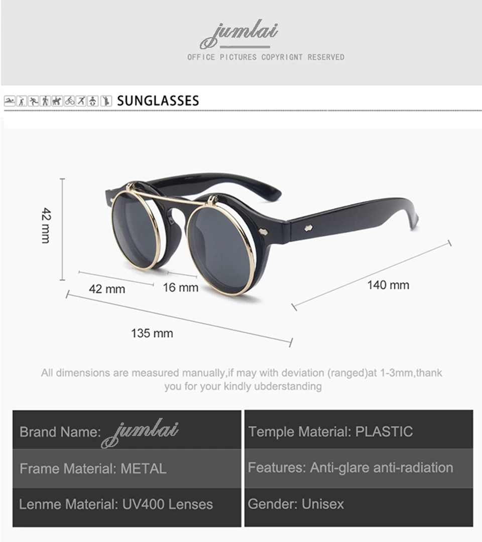 jumlai new fashion design sunglasses color frame Metal ring round high quality sunglasses for women lot (2)