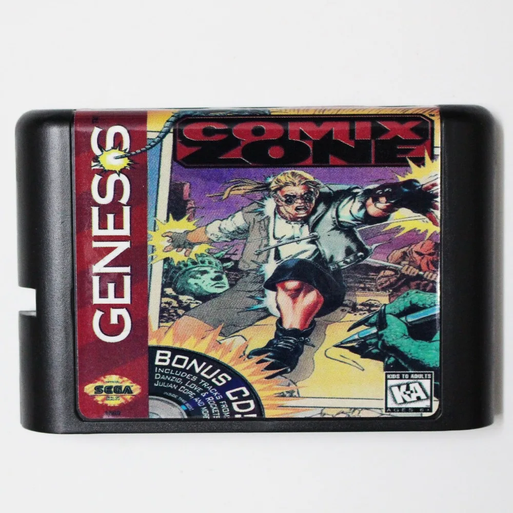Comix Zone игровой картридж новейшая 16 битная игровая карта для sega Mega Drive/Genesis system