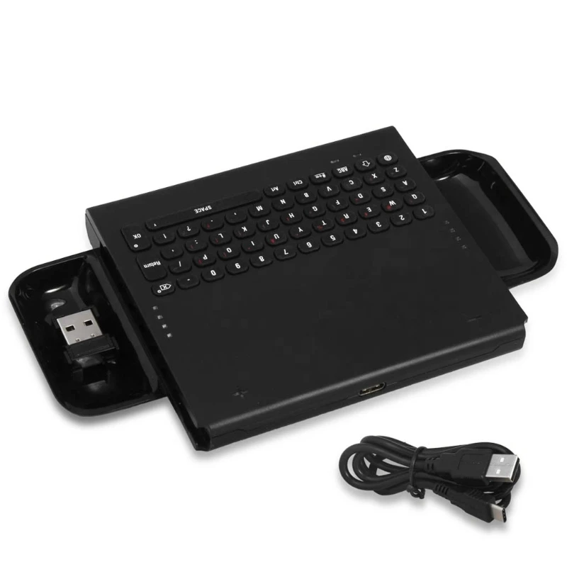 

OOTDTY 2018 New 2.4G Wireless Game Joy-Con Keyboard for Nintendo Switch Console Host ABS Black