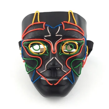 

Funny Mask Colorful LED Wire Light Up Mask Full Face Covered Props For Halloween Cosplay Festival Party