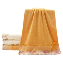 

1 Piece Lace Bowknot 100% Cotton Face Towel For Adults Women Men Rectangle 34x75cm In Bathroom Factory Direct