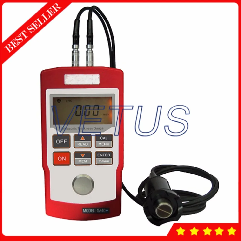 Coating Ultrasonic Thickness Meter Gauge SA40+ 3.00~20.00mm Through with 1000-9999m/sec Sound Velocity Measurement Width Tester |