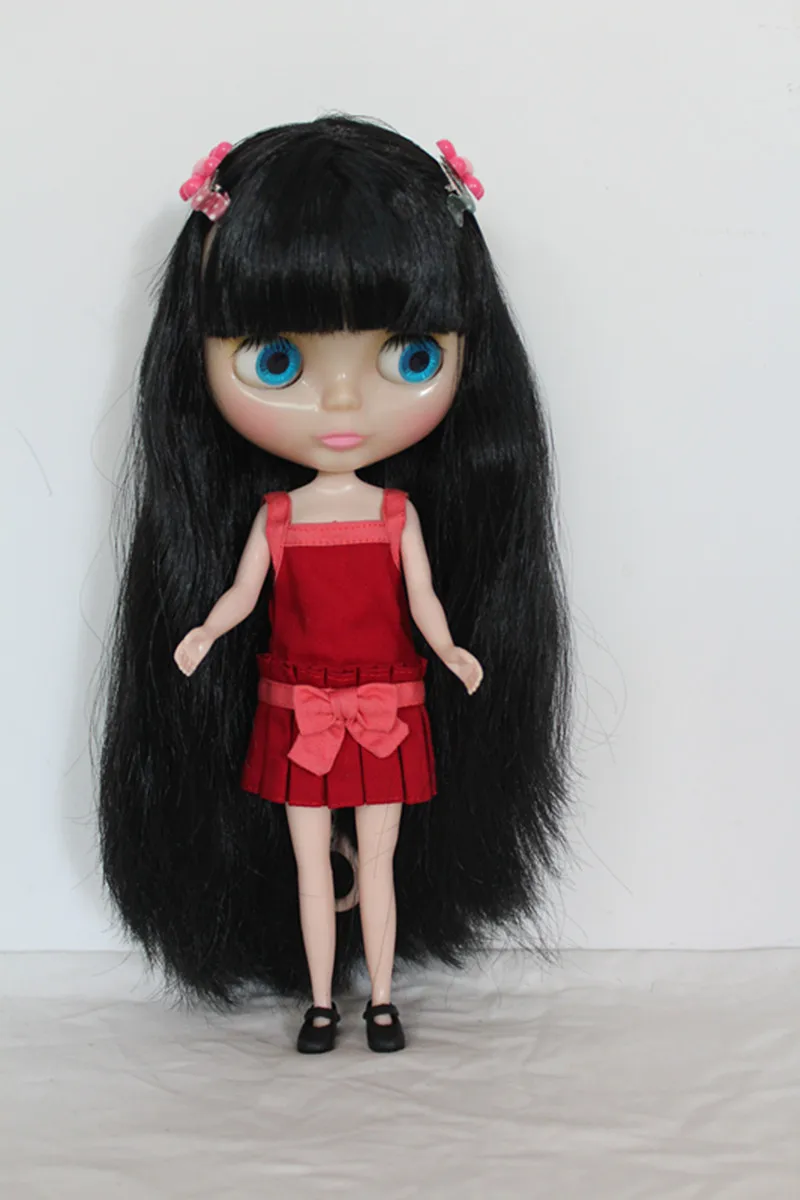 

Blygirl Black Bangs straight hair nude doll Blyth doll transparent skin ordinary body seven joints change their own makeup