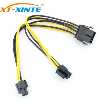 

XT-XINTE 8Pin to 8P Power Supply Cable for PC Dual 2-Port 4p+4p CPU Extension Cables Extended Wire Cord UL 18AWG 20cm for Miner