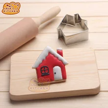 Милый Рождественский домик, форма для печенья из нержавеющей стали, форма для выпечки печенья, заливочная форма для кондитерских изделий, инструменты для печенья, штамп 2727